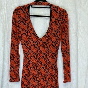 Nordstrom Mini Lace Dress 🧡 With Deep Back